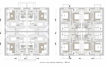 Квадробудинок 70м² + 20м2 мансарда, 1.5 сот.