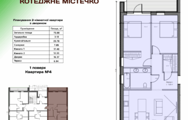 Продаж 2к квартира 73.8 м2 з двориком, Боярка – Білогородка АКЦІЯ до 06.08.2025